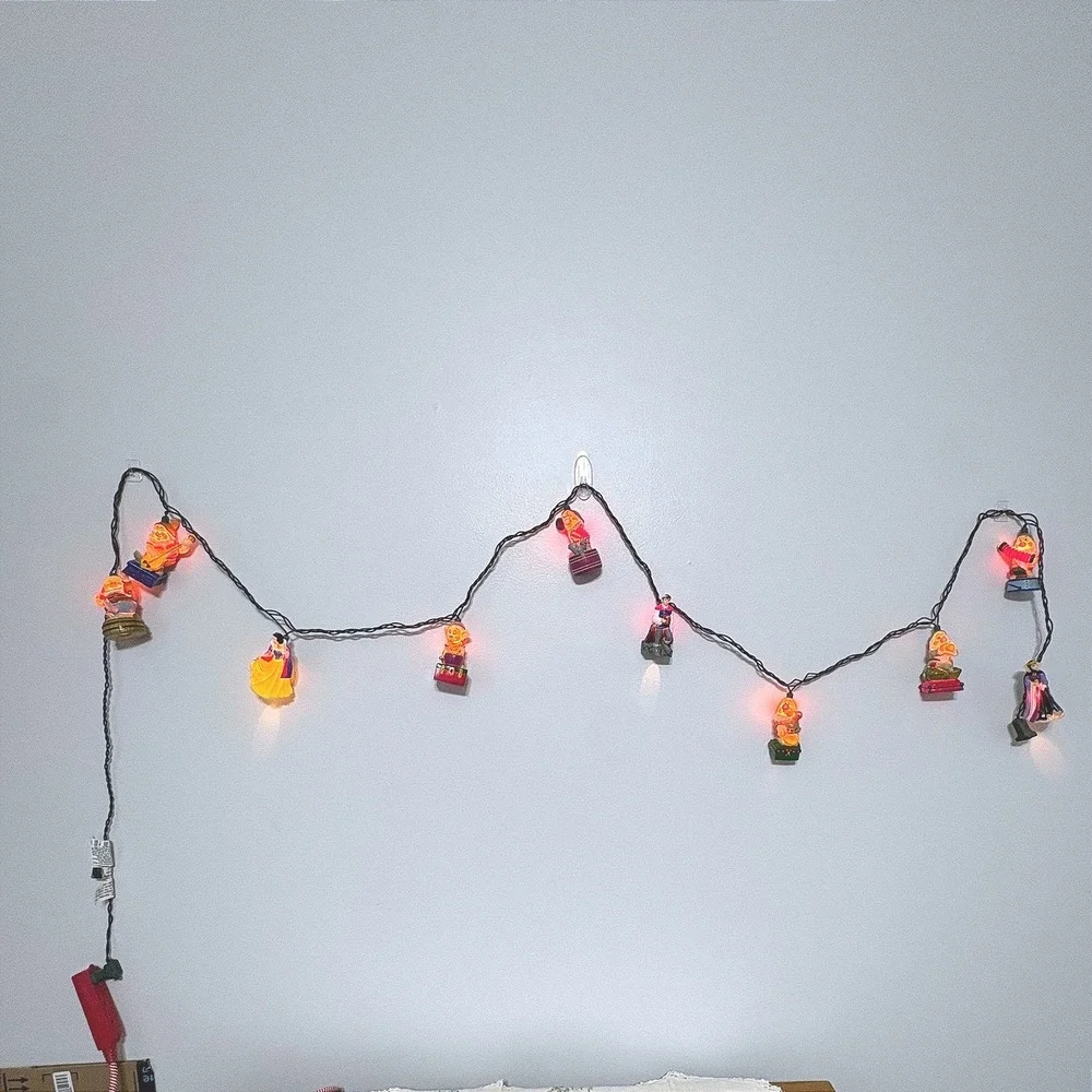 Disney Snow White Winnie the Pooh Santa Reindeer Christmas String‎ Light Lot 3pc
